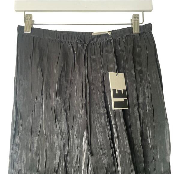 Local European Crinkle Pants in Black Drawstring Size XS NWT - Picture 2 of 8